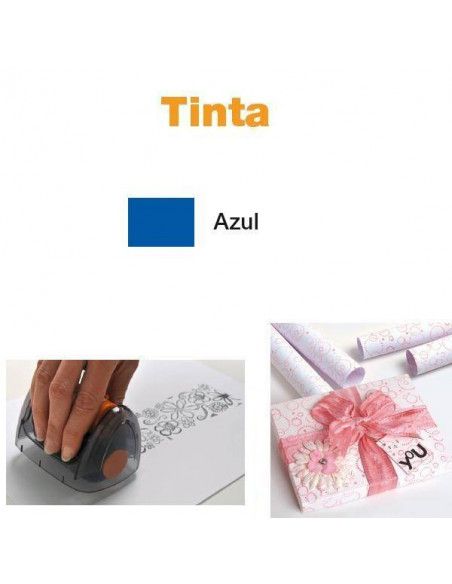 TINTA PARA RODILLO CONTINUO DE FISKARS O RUEDA DE ESTAMPACIÓN TAMPON DE COLOR AZUL