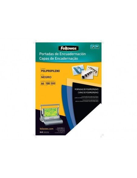 PACK 100 PORTADAS PARA ENCUADERNAR POLIPROPILENO COLOR NEGRO