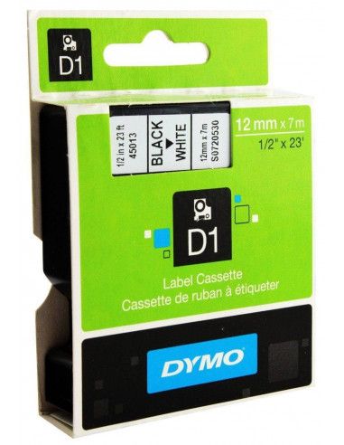 CINTA DYMO D1 NEGRO BLANCO 12 MM X 7 M