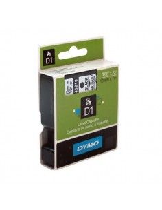 CINTA DYMO D1 NEGRO TRANSPARENTE 12 MM X