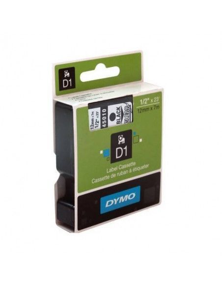 CINTA DYMO D1 NEGRO TRANSPARENTE 12 MM X