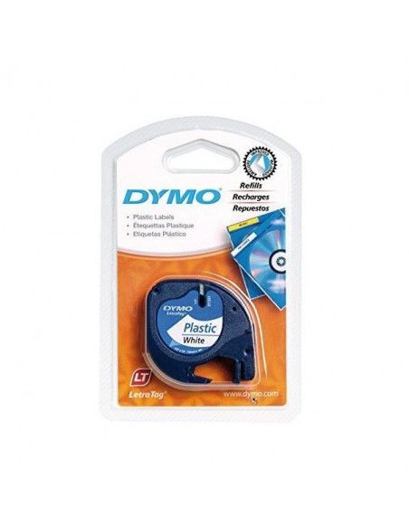 CINTA PLASTICO DYMO LETRATAG 12 MM X 4 M COLOR BLANCO