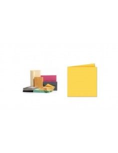 25 TARJETAS PLEGADAS DOBLES 160 X 160 AMARILLO