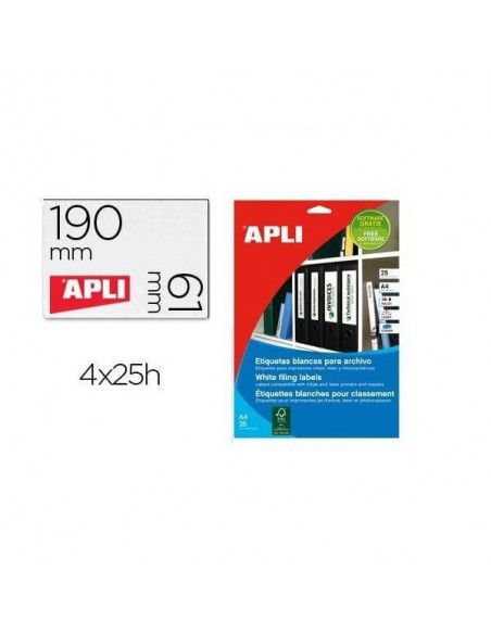 ETIQUETA LASER APLI 190X61 MM 25 UND
