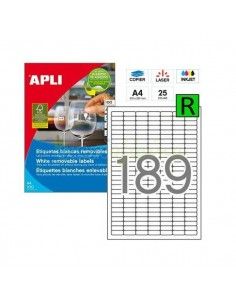 ETIQUETA LASER PARA FOTOCOPIADORAS APLI 25.4 X 10 MM 25 HOJAS