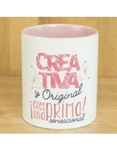 MENTE ES MARAVILLOSA TAZA DE CERAMICA`CREATIVA Y ORIGINAL. ERES UNA PRIMA SENSACIONAL´