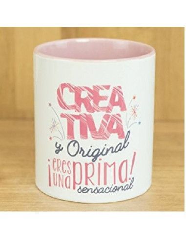 `CREATIVO Y ORIGINAL. ERES UN PRIMO SENSACIONAL´ TAZA DE CERAMICA MENTE ES MARAVILLOSA