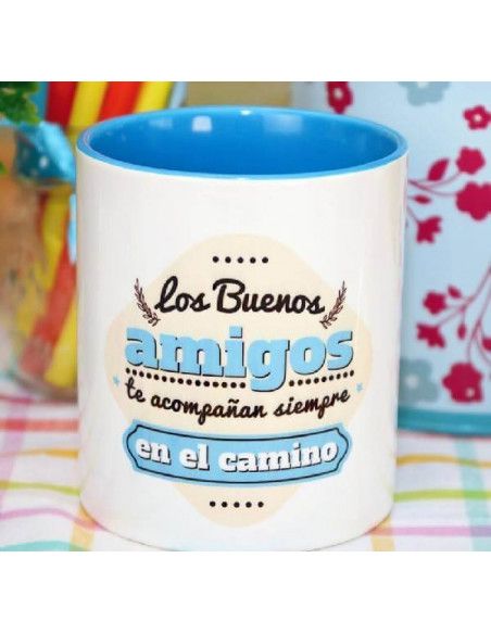TAZON DE CERAMICA `LOS BUENOS AMIGOS TE ACOMPAÑAN SIEMPRE EN EL CAMINO´ MENTE ES MARAVILLOSA
