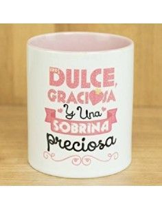 `DULCE.GRACIOSA Y UNA SOBRINA PRECIOSA´TAZA DE CERAMICA LA MENTE ES MARAVILLOSA