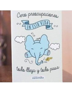 CUADERNO CON MENSAJE  A5 `CERO PREOCUPACIONES . EN ESTA VIDA TODO LLEGA Y TODO PASA´