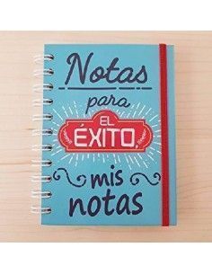 CUADERNO A6 CON ESLOGAN INSCRITO `NOTAS PARA EL EXITO . MIS NOTAS´