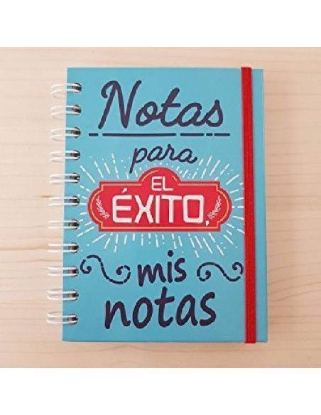 CUADERNO A6 CON ESLOGAN INSCRITO `NOTAS PARA EL EXITO . MIS NOTAS´