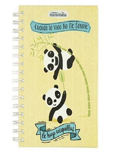 ESLOGAN EN LIBRETA SENCILLA A5 `CUANDO LA VIDA NO ME SONRIE . LE HAGO COSQUILLAS ´
