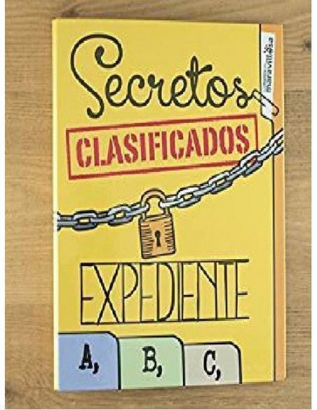 ARCHIVADOR CON MENSAJE `SECRETOS CLASIFICADOS . EXPEDIENTES A.B.C ´
