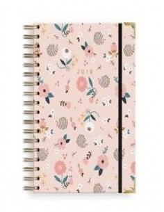AGENDA CON ESLOGAN ANUAL FLORES TAPA DURA DIA PAGINA AGENDA ANUAL