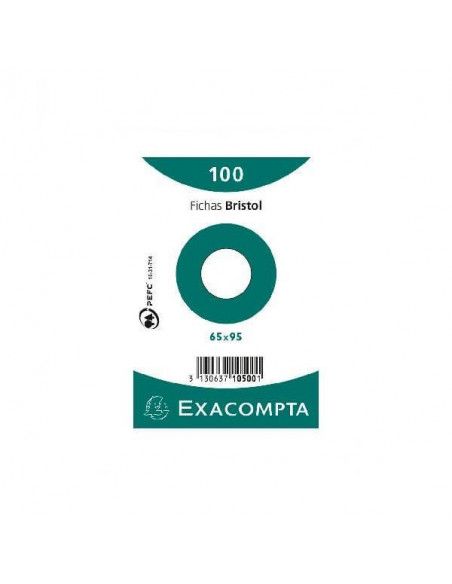ESTUCHE DE 100 FICHAS BRISTOL DE 65X95 MM EN MODELO RAYADO LISO
