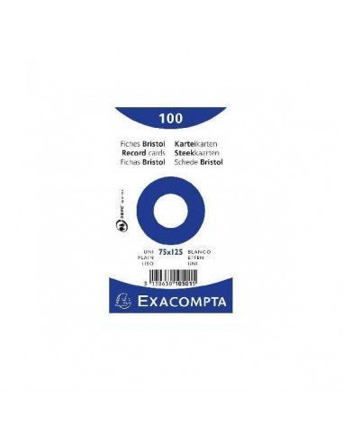 FICHA BLANCA LISA DE 75X125 MM 100 UND