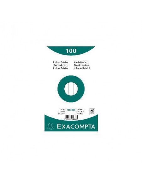 FICHAS BRISTOL PARA FICHEROS CON 100 UNIDADES DE 125X200 MM.