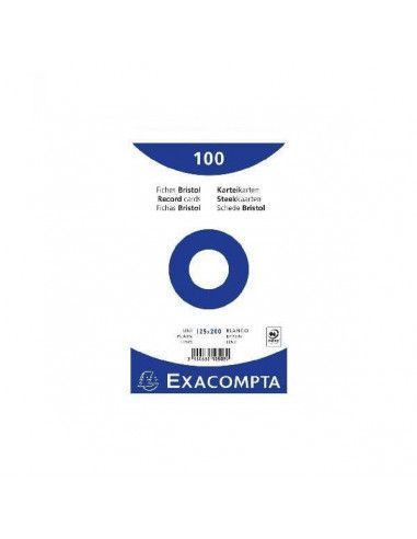 FICHA BLANCA LISA PARA FICHEROS CON 100 UNIDADES DE 125X200 MM
