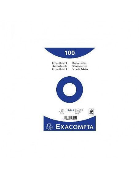 FICHA BLANCA LISA PARA FICHEROS CON 100 UNIDADES DE 125X200 MM