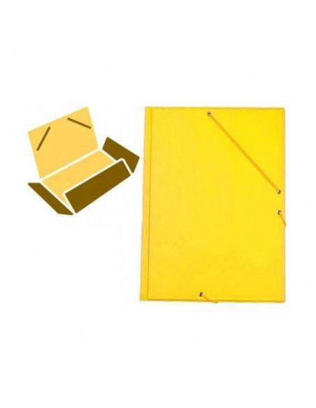 CARPETA CUARTO SOLAPAS AMARILLO PVC