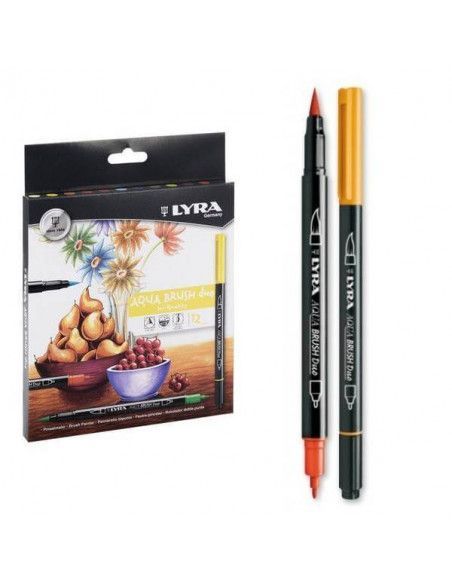 ROTULADORES LYRA AQUA BRUSH DUO ESTUCHES DE 12 UNIDADES