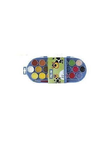 ACUARELA MILAN 22 COLORES 30 MM CON PINC 24UND