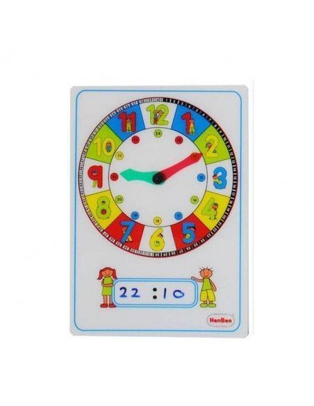 reloj didáctico manual Henbea con rotulador