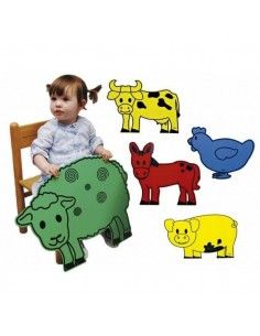 FIGURAS DE ANIMALES GIGANTES HENBEA PARA ENSEÑANZA O DECORACION MODELO GRANJA 60X45 CM