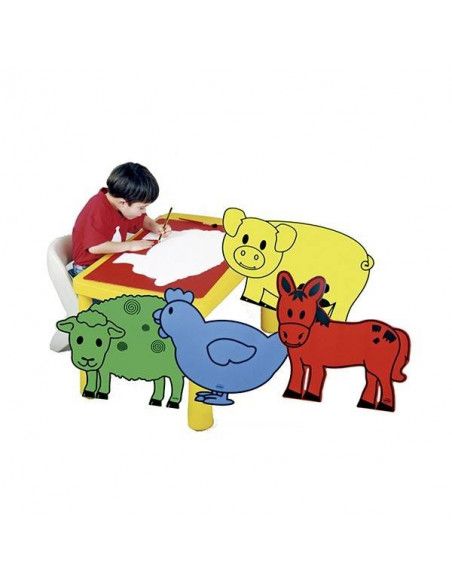 FIGURAS DE ANIMALES GIGANTES HENBEA PARA ENSEÑANZA O DECORACION MODELO GRANJA 60X45 CM