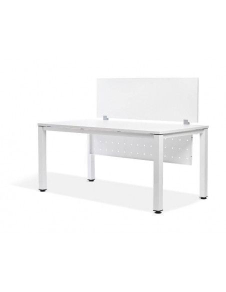 PANEL SEPARADOR MESA ROCADA WORK EN MELAMINA Y PVC 150 X 50 CM COLOR GRIS