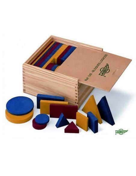 BLOQUES LOGICOS MADERA EN CAJA DE MADERA
