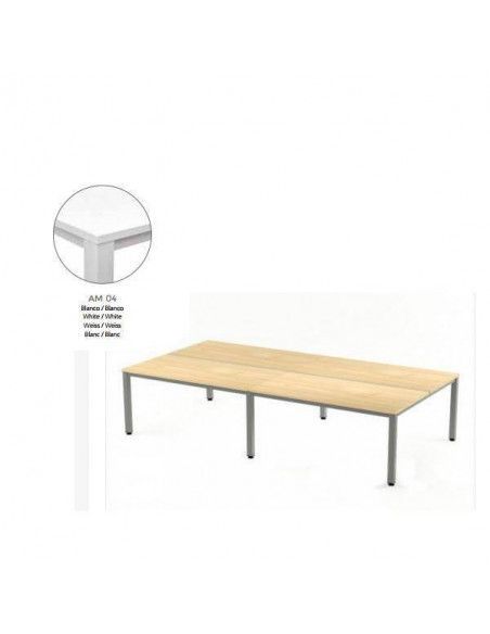 MESA EXECUTIVE DOBLE DE ROCADA 320x163 CM COLOR BLANCO / BLANCO