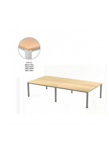 MESA EXECUTIVE DOBLE DE ROCADA 320x163 CM COLOR BLANCO / HAYA
