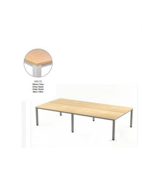 MESA EXECUTIVE DOBLE DE ROCADA 320x163 CM COLOR BLANCO / HAYA