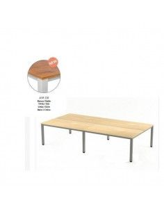 MESA EXECUTIVE DOBLE DE ROCADA 320x163 CM COLOR BLANCO/ ROBLE