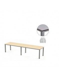 MESA EXECUTIVE DOBLE DE ROCADA 320x80 CM COLOR ALUMINIO / GRIS