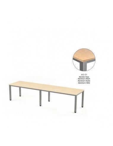 MESA EXECUTIVE DOBLE DE ROCADA 320x80 CM COLOR ALUMINIO / HAYA