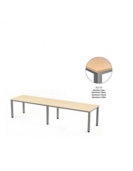 MESA EXECUTIVE DOBLE DE ROCADA 320x80 CM COLOR ALUMINIO / HAYA