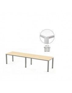 MESA EXECUTIVE DOBLE DE ROCADA 320x80 CM COLOR BLANCO / BLANCO