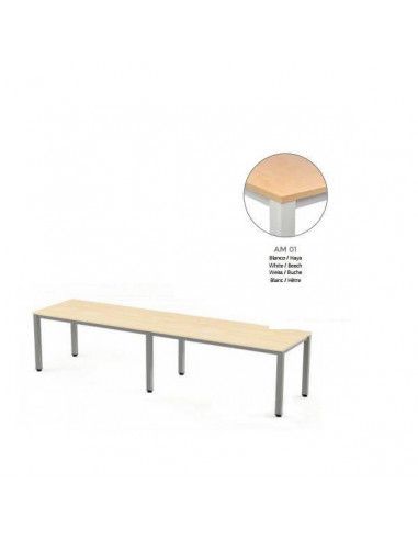 MESA EXECUTIVE DOBLE DE ROCADA 320x80 CM COLOR BLANCO / HAYA
