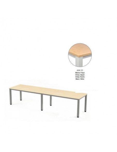 MESA EXECUTIVE DOBLE DE ROCADA 320x80 CM COLOR BLANCO / HAYA