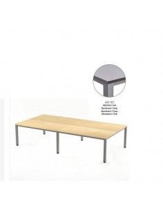 MESA EXECUTIVE DOBLE DE ROCADA 320x163 CM COLOR ALUMINIO / GRIS