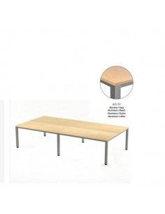 MESA EXECUTIVE DOBLE DE ROCADA 320x163 CM COLOR ALUMINIO / HAYA
