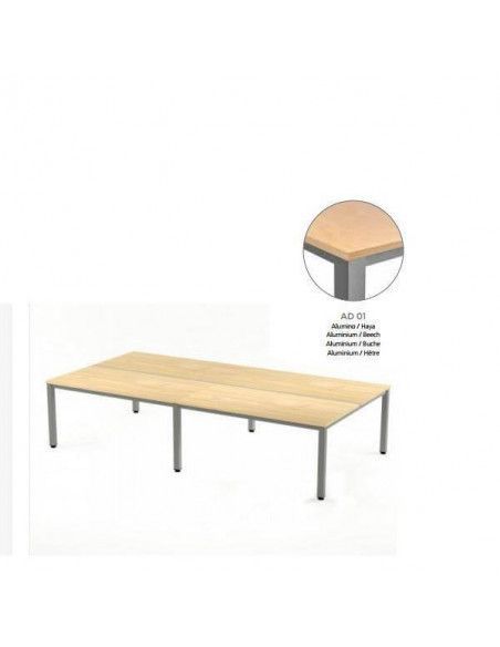 MESA EXECUTIVE DOBLE DE ROCADA 320x163 CM COLOR ALUMINIO / HAYA
