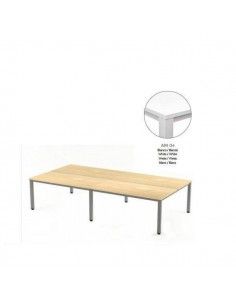 MESA EXECUTIVE DOBLE DE ROCADA 320x163 CM COLOR BLANCO / BLANCO