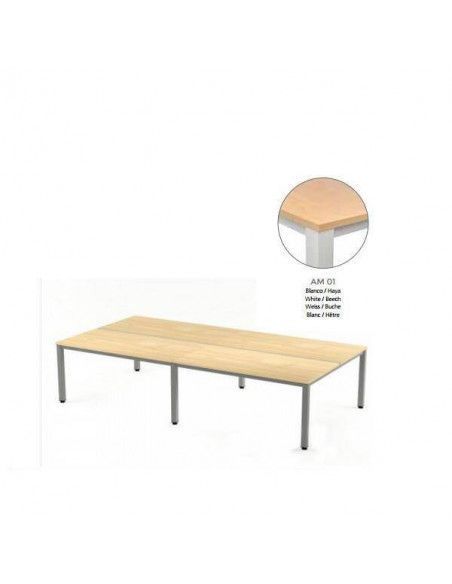 MESA EXECUTIVE DOBLE DE ROCADA 320x163 CM COLOR BLANCO / HAYA