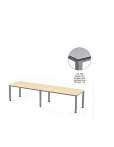 MESA EXECUTIVE DOBLE DE ROCADA 320x80 CM COLOR ALUMINIO / GRIS