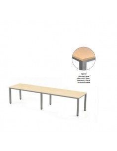 MESA EXECUTIVE DOBLE DE ROCADA 320x80 CM COLOR ALUMINIO / HAYA