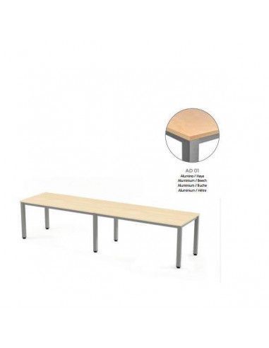 MESA EXECUTIVE DOBLE DE ROCADA 320x80 CM COLOR ALUMINIO / HAYA